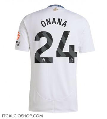 Aston Villa Amadou Onana #24 Seconda Maglia 2024-25 Manica Corta